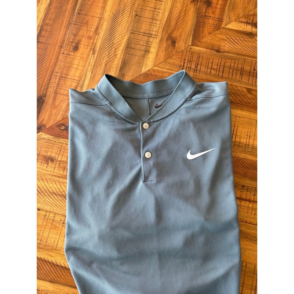 NikeCourt Dri-FIT Tennis Blade Polo Men’s L Sage Green Stand Collar